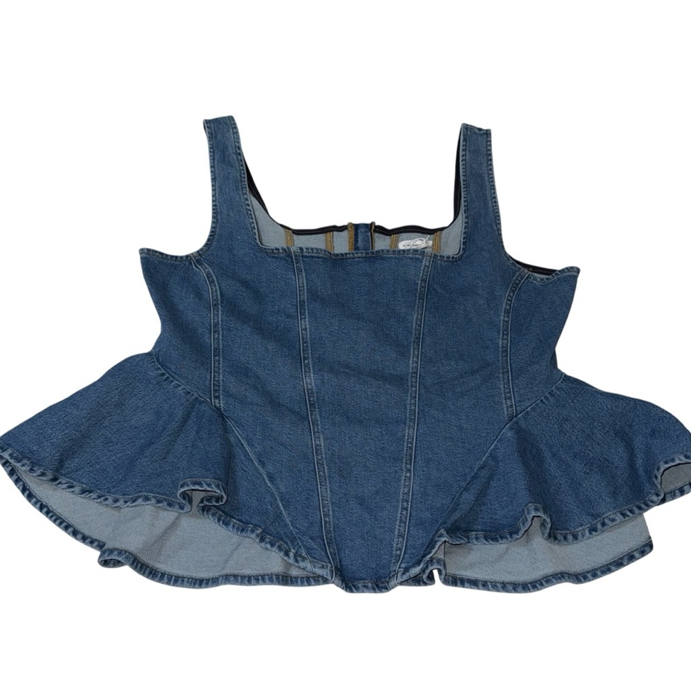 Good American Denim Peplum Corset Top – Size 2XL (NWT 2026 Sample)